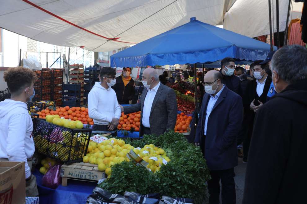 Başkan Bıyık’tan pazarda koronavirüs denetimi