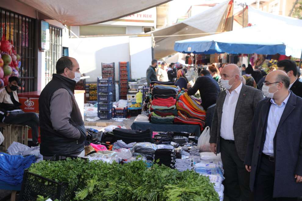 Başkan Bıyık’tan pazarda koronavirüs denetimi