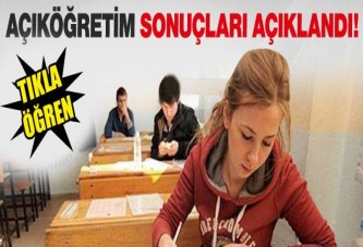Açıköğretim sınav sonuçları açıklandı
