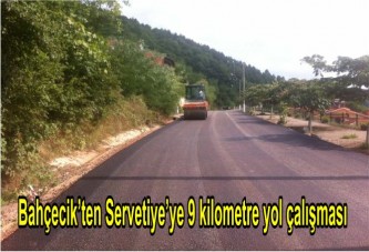 Bahçecik’ten Servetiye’ye 9 kilometre yol çalışması