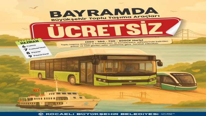 Bayram boyunca ulaşım ücretsiz