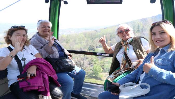 Büyüklerimizin teleferik heyecanı