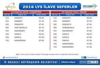 Büyükşehir’den LYS’ye gireceklere ücretsiz ulaşım