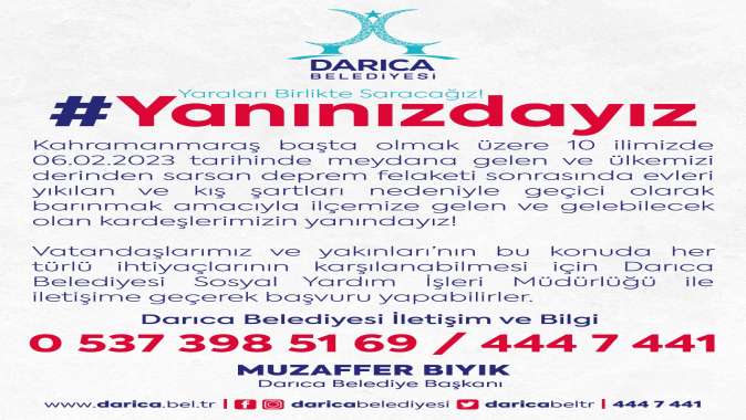 Darıca Belediyesi sosyal yardım hattı oluşturdu