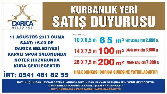 DARICA DA KURBAN ALANI SATIŞLARI BAŞLADI