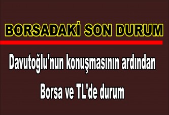 Davutoğlu'nun konuşmasının ardından Borsa ve TL'de durum