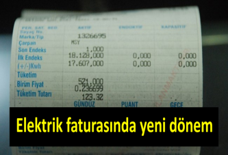 Elektrik faturasında yeni dönem