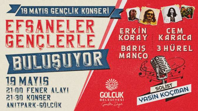 GÖLCÜK’TE 19 MAYIS COŞKUSU GENÇLİK KONSERİ İLE KATLANACAK