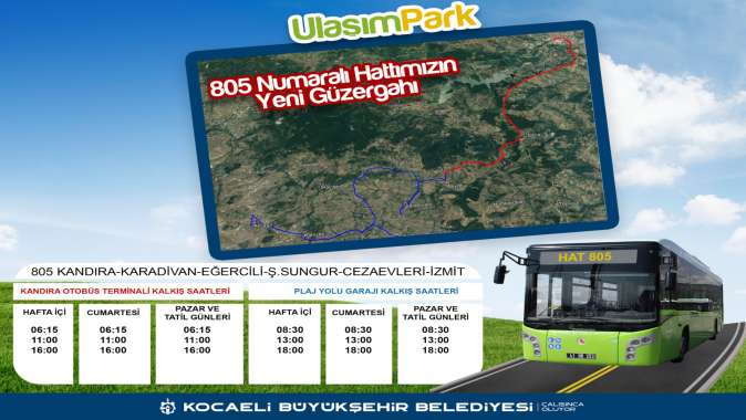 Hat 805 ile Kandıra merkeze aktarmasız ulaşım