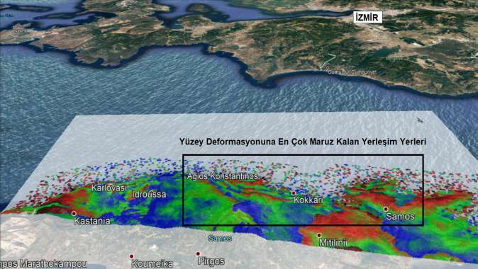 İzmir Depreminin Yüzey Deformasyon Haritası Üretildi