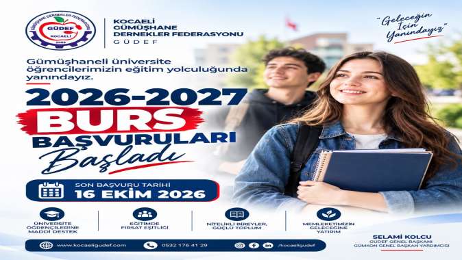 KOCAELİ GÜDEF’TEN GÜMÜŞHANELİ GENÇLERE EĞİTİM DESTEĞİ