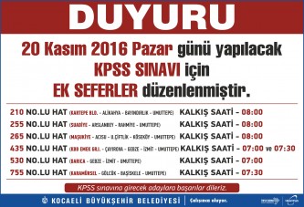 KPSS sınavına girecekler için ek seferler