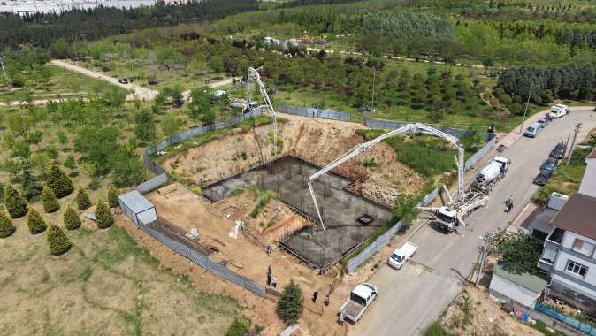 Kültür evi projesinin temel beton serimi gerçekleştirildi