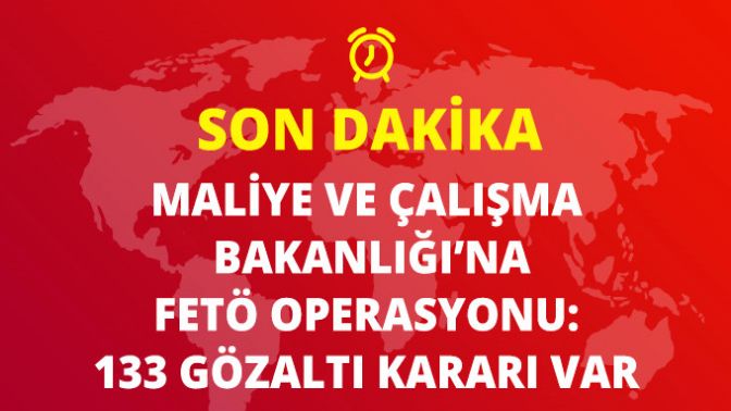 Maliye ve Çalışma Bakanlığına FETÖ Operasyonu: 133 Gözaltı Kararı Var
