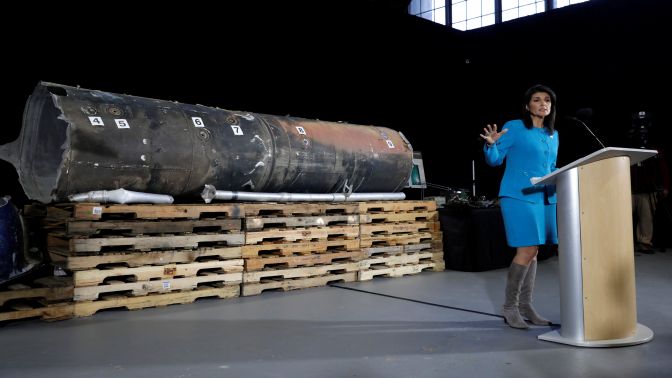 Nikki Haley BMye İran füzelerini kanıt olarak sundu