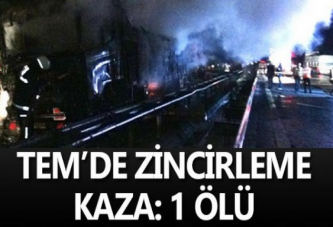 TEM'DE ZİNCİRLEME KAZA: 1ÖLÜ