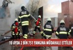 10 ayda 2 bin 751 yangına müdahale ettiler