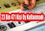 23 Bin 471 Kişi Oy Kullanmadı