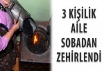 3 kişilik aile sobadan zehirlendi