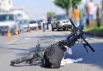 Bisikletli sürücü kaza da yaralandı