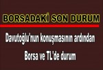 Davutoğlu'nun konuşmasının ardından Borsa ve TL'de durum