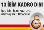 Galatasaray'da 10 futbolcu kadroya alınmadı