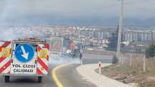 İlimtepe yoluna uzun ömürlü asfalt ve sarı yol çizgisi