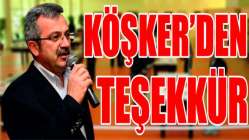 Köşker’den teşekkür