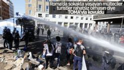 Roma'da polisler mültecilerle çatıştı