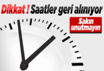 Saatler yarın gece geri alınacak!