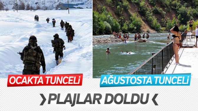 Tuncelide plajlar doldu