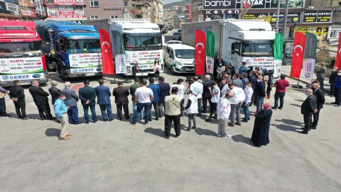 Yardım Tır’ları Dilovası’ndan uğurlandı
