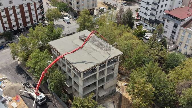 Yeni bilgi evi ve aile sağlığı merkezinde betonarme inşaat tamam!