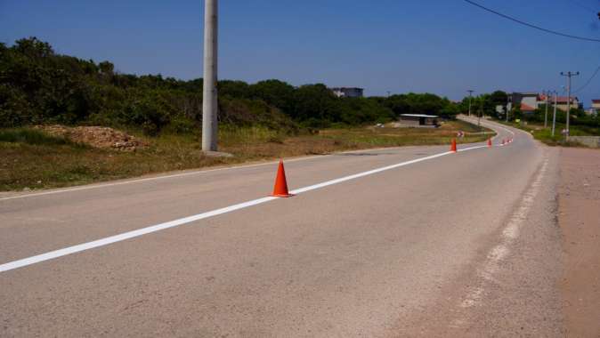 Yol çizgileri ile ulaşım güvenli hale geliyor